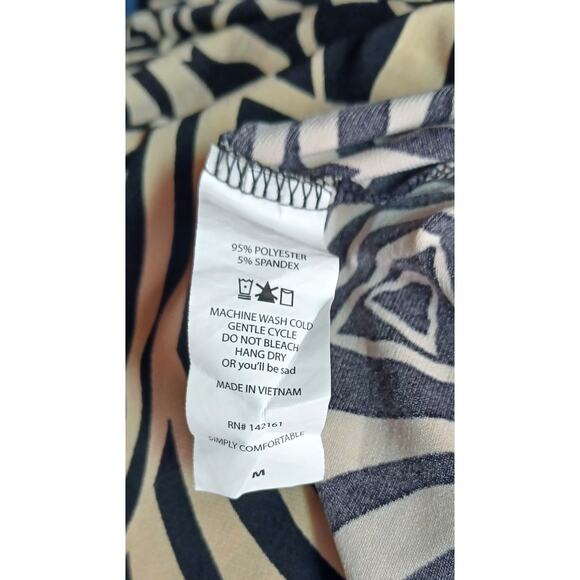 VTG LuLaRoe Maxi Skirt Black & Beige Abstract Print Fold-Over Waist Size Medium - Picture 6 of 6